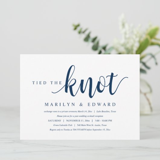 結婚の約束、現代の結婚式後の秘密の挙式招待状 招待状 (スタンド正面)