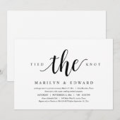 結婚の約束、現代的な結婚後の秘密の挙式 招待状 (正面/裏面)