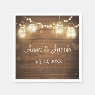 結婚の紙ナプキ素朴ン製弦灯 スタンダードカクテルナプキン