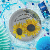 結婚の紙プレート2ひまわり ペーパープレート (パーティー)