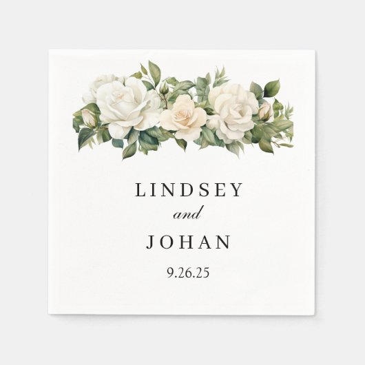 結婚の紙 スタンダードカクテルナプキン (正面)