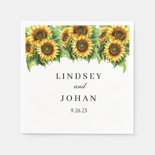 結婚の紙 スタンダードカクテルナプキン (正面)