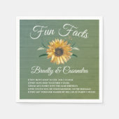 結婚の素朴おもしろいファクトひまわりグリーン木材 スタンダードカクテルナプキン (正面)