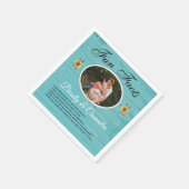 結婚の素朴おもしろいファクトひまわり光ティール(緑がかった色)ウッド スタンダードカクテルナプキン (角)