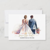 結婚の素朴クラシックフローラ 出欠カード (正面)