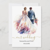 結婚の素朴クラシックフローラ 招待状 (正面)