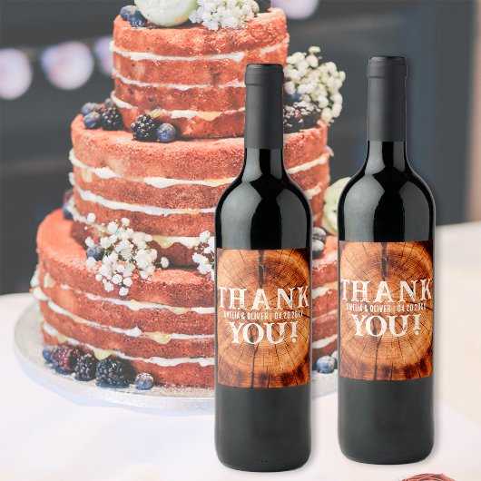 結婚の素朴ヴィンテージ木お願い ワインラベル