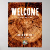 結婚の素朴ヴィンテージ木材が我々の手に結婚入る ポスター (正面)