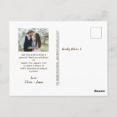 結婚の素朴Wood String Lights写真 ポストカード (裏面)