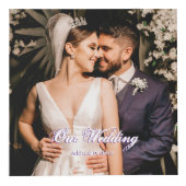 結婚の紫マゼンタ紙吹雪ありがとう4 Photo フォトキューブ (右)