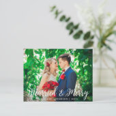 結婚の結婚したと写真メリーのクリスマス ポストカード (スタンド正面)