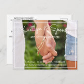 結婚の結婚式を受け取る日付写真を保存 案内ポストカード (正面/裏面)