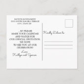 結婚の結婚式を受け取る日付写真を保存 案内ポストカード (裏面)