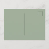 結婚の緑のオ葉ブリブシンプルスクリプト インビテーションポストカード (裏面)