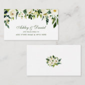 結婚の緑のフローラレジストリ挿入カード エンクロージャーカード (正面/裏面)
