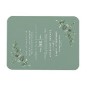 結婚の緑のユーカリ植物セージ緑 マグネット (横)