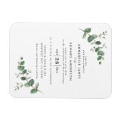 結婚の緑のユーカリ植物活モダン力剤 マグネット (横)