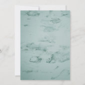 結婚の緑の水色の白いフローラアクセント 招待状 (裏面)