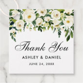 結婚の緑の白フローラ フェイバータグ (正面)