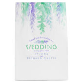 結婚の緑の紫の花感謝していは抱き枕 ミディアムペーパーバッグ (正面)