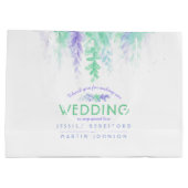 結婚の緑の紫の花感謝していは抱き枕 ラージペーパーバッグ (裏面)