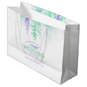 結婚の緑の紫の花感謝していは抱き枕 ラージペーパーバッグ (正面アングル)