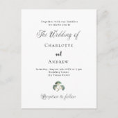 結婚の緑の銀杏の離れの脚本シンプル。 インビテーションポストカード (正面)