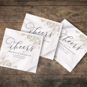 結婚の緑エレガントの応援シンプル スタンダードカクテルナプキン