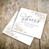 結婚の緑エレガントの応援シンプル スタンダードカクテルナプキン