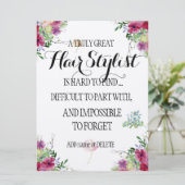 結婚の美容師感謝の贈り物 カード (スタンド正面)