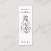 結婚の美容師白黒波毛フローラ スキニー名刺 (正面)