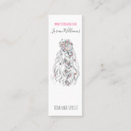 結婚の美容師白黒波毛フローラ スキニー名刺