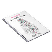 結婚の美容師白黒波毛フローラ ノートブック (右側)