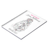 結婚の美容師白黒波毛フローラ ノートブック (左側)