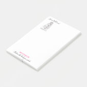 結婚の美容師白黒波毛フローラ ポストイット (アングル)