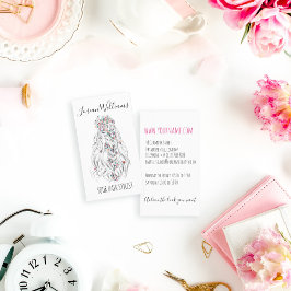 結婚の美容師白黒波毛フローラ 名刺