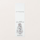 結婚の美容師白黒波毛フローラ 名刺 (外部フラット)