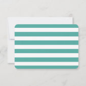 結婚の航海のいかりティール（緑がかった色）RSVP金ゴールド 出欠カード (裏面)