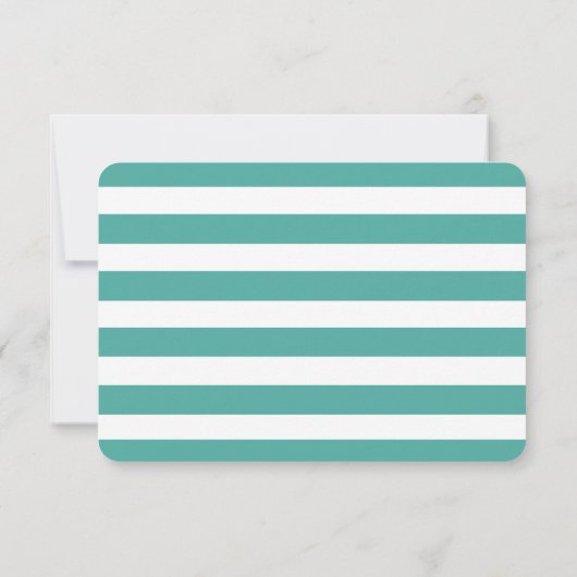 結婚の航海のいかりティール（緑がかった色）RSVP金ゴールド 出欠カード (裏面)