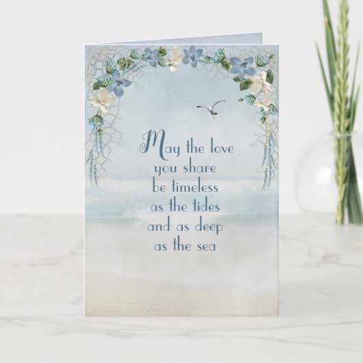 結婚の花のアーチ(海の水彩) カード (正面)