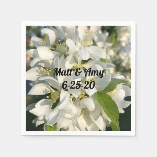 結婚の花のカクテルパーソナライズされたナプキン スタンダードカクテルナプキン (正面)