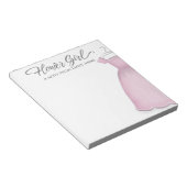 結婚の花の女の子のヴィンテージドレスパーソナライズされた ノートパッド (アングル)