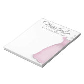 結婚の花の女の子のヴィンテージドレスパーソナライズされた ノートパッド (回転)