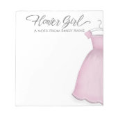 結婚の花の女の子のヴィンテージドレスパーソナライズされた ノートパッド (正面)