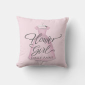 結婚の花女かわいいヴィンテージピンクドレス クッション (正面)