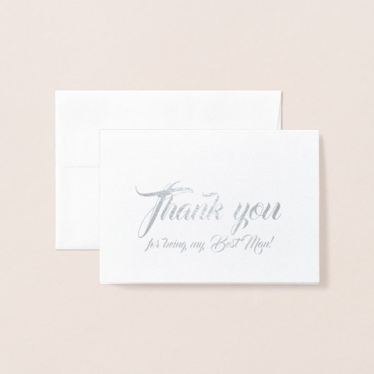 結婚の花婿介添人ありがとう 箔カード (封筒付き正面)