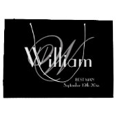 結婚の花婿介添人ギフトエレガントクールカスタムクラシック ラージペーパーバッグ (裏面)