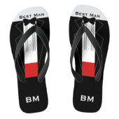 結婚の花婿介添人パーソナライズされたTuxedoビーチサンダル ビーチサンダル (フットベッド)