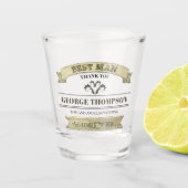 結婚の花婿介添人ヴィンテージシンプルクラシックショットガラス ショットグラス (正面)