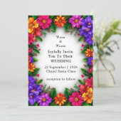 結婚の花縁ど付き鮮やかフローラ 招待状 (スタンド正面)